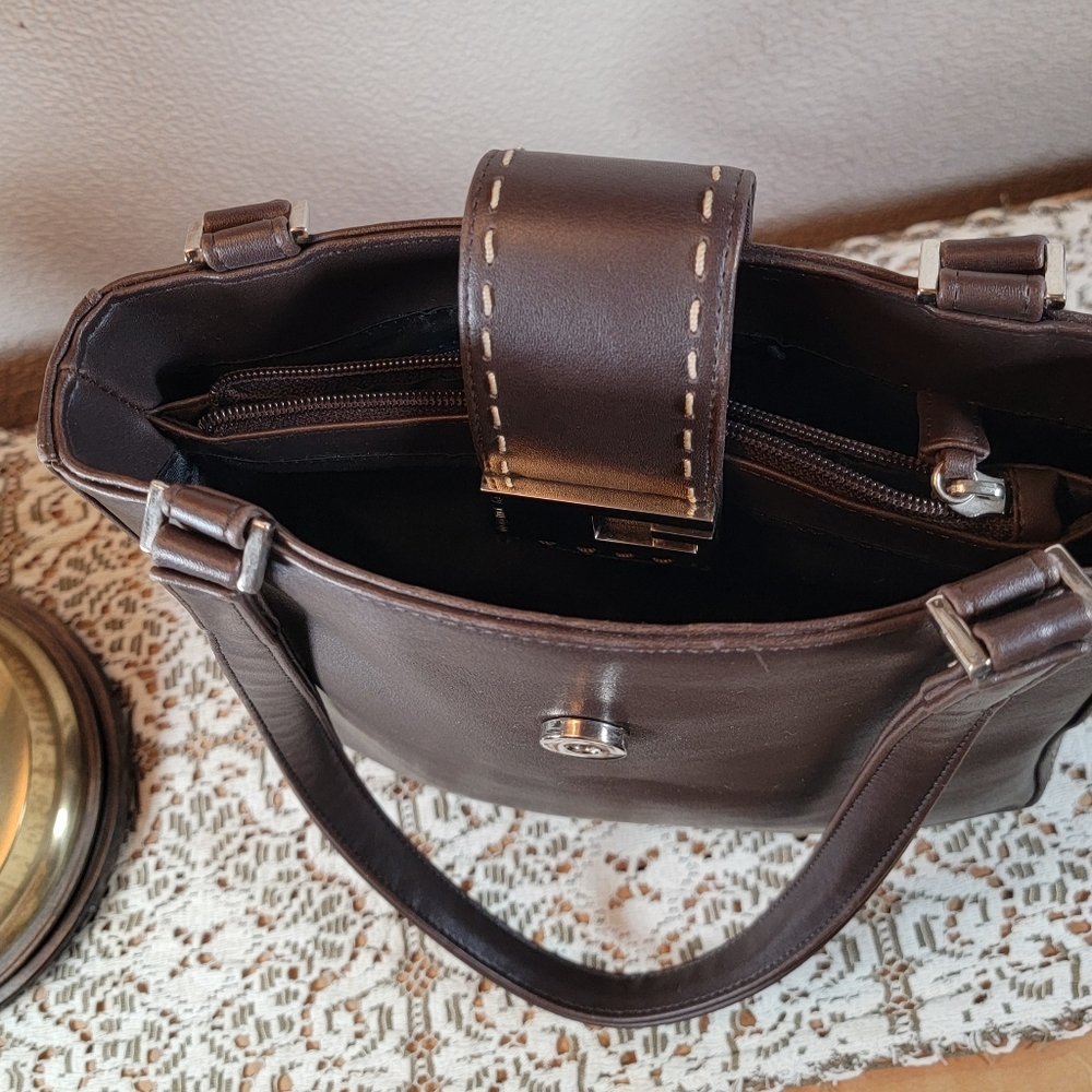 Guess Brown Leather Purse Handbag - image 7